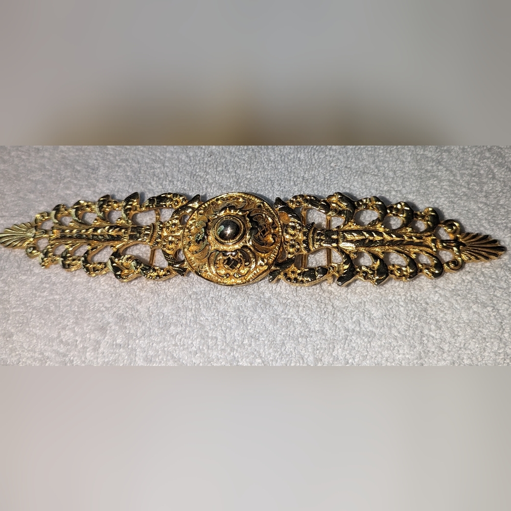 Vintage Alexis Kirk tan lizard texture leather belt. - Picture 2 of 9